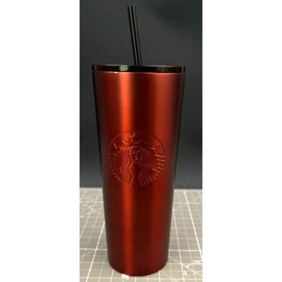 Starbucks Travel 24 oz Tumbler Matte Metal Stainless Steel Red
